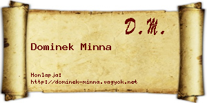 Dominek Minna névjegykártya